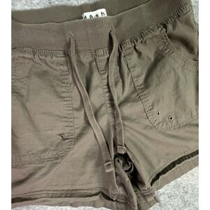 dash Women's Brown Cargo Drawstring Shorts Size Small Cotton Blend Casual